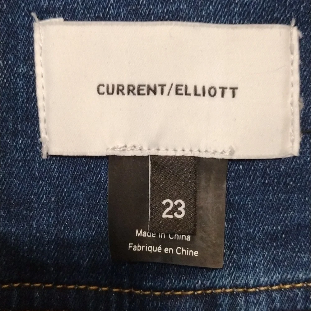 Current/Elliott High Waist Hip-Fitted Pencil Denim Skirt Waist 23 Full Zip Sexy